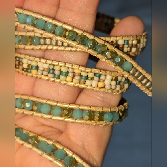 Nakomal Amazonite Bracelet with natural stones - 5x wrap - Picture 10 of 16